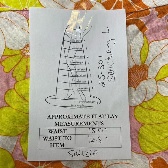 SANCTUARY RETRO HIPSTER Y2K 70S BRIGHT BOLD FLORAL LINEN MINI SKIRT LARGE - Picture 9 of 9